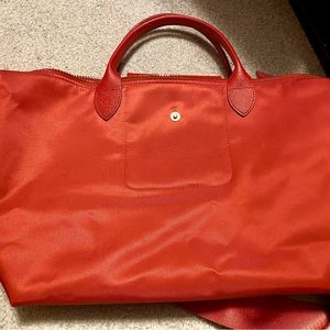Longchamp Le Pliage Red Nylon Large Shoulder Bag